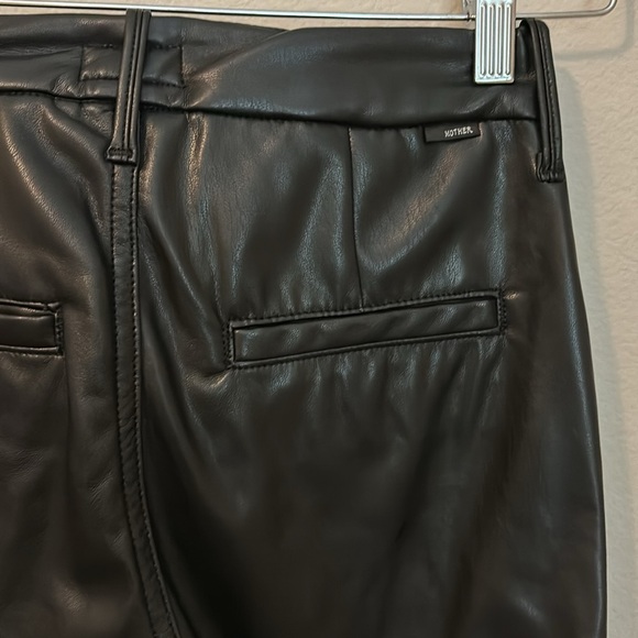 MOTHER The Super Cha Cha Prep Hell Faux Leather Flare Pants 24 - Picture 8 of 15